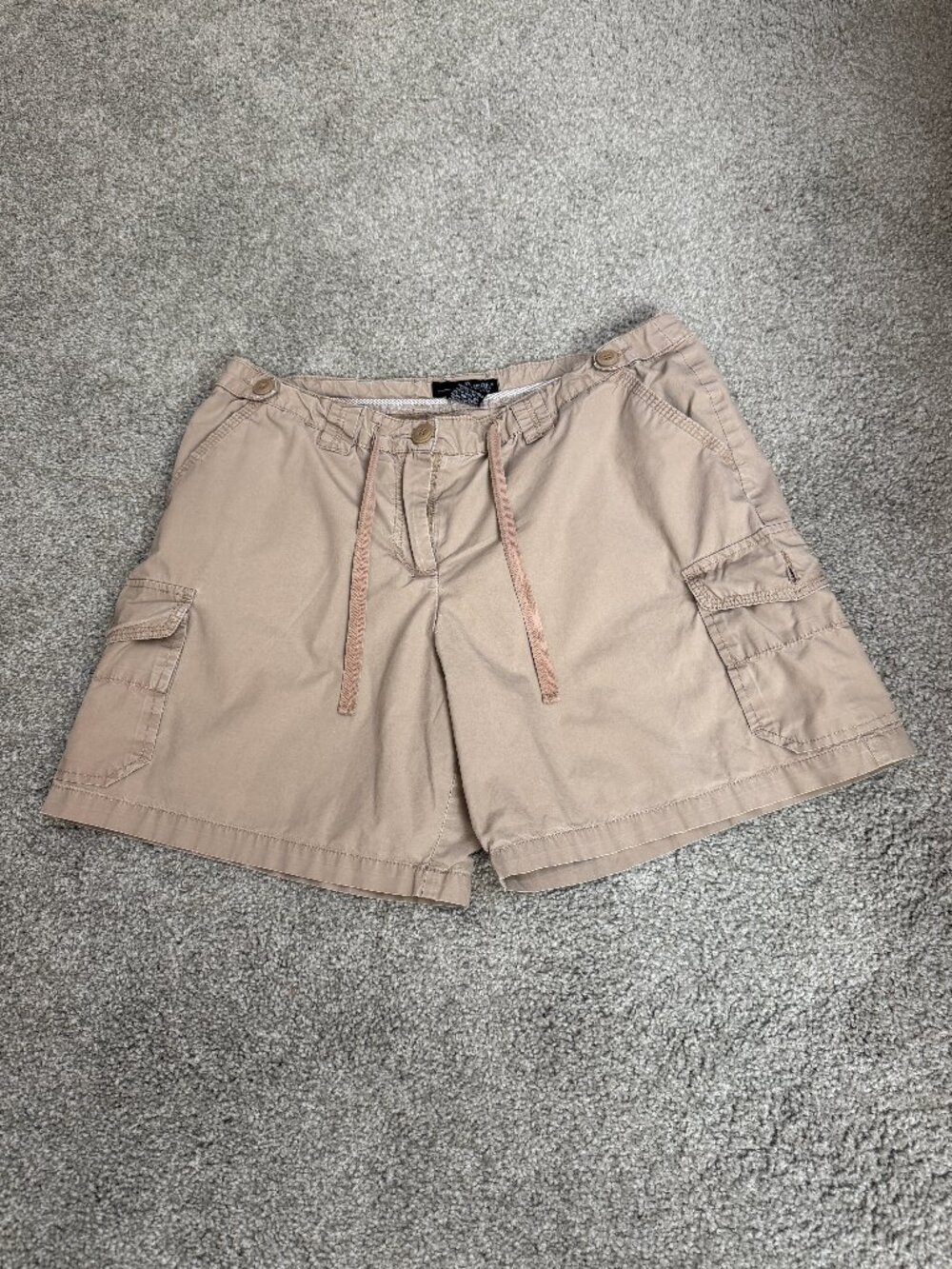 WILLI SMITH Vintage cargo shorts, Women's Sz 10, Tan, 6 pockets, Cotton, Zipper